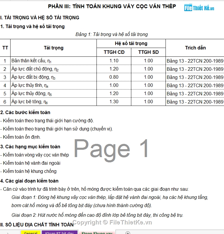 thi công khung,File cad bịt đáy,bảng tính khung vây bịt đáy,Biện pháp thi công khung vây